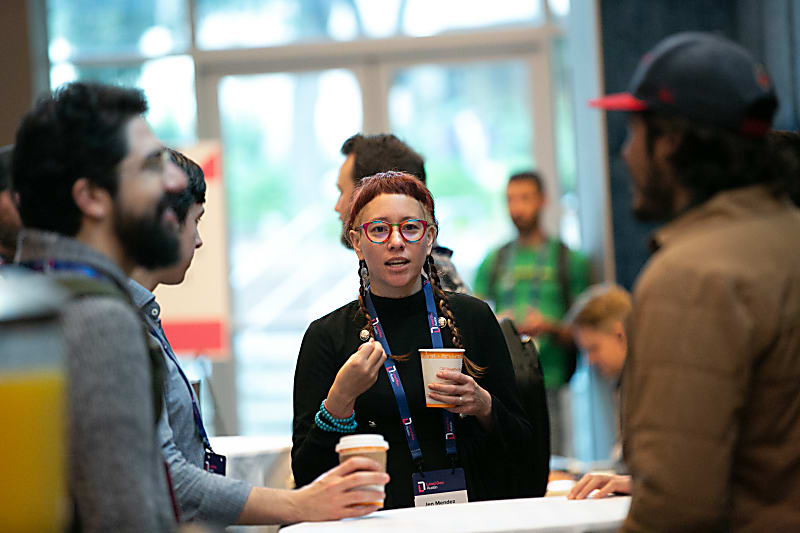 Woman at LeadDev event